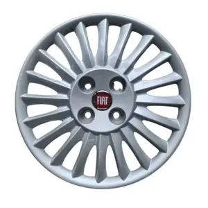 Coppa ruota  cerchio 15" per Fiat  GRANDE  PUNTO con  logo  Fiat colore rosso.